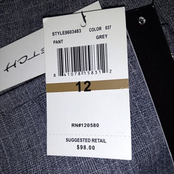 🏖️ NWT Amanda & Chelsea Leighton Grid Straight Mid Rise Trousers Sz 12 - Picture 7 of 7